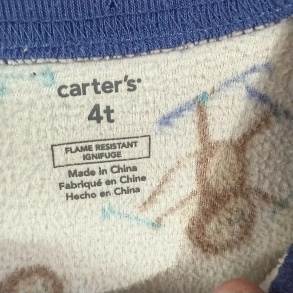 Carter's White and Blue‎ Footies for Cozy Nights